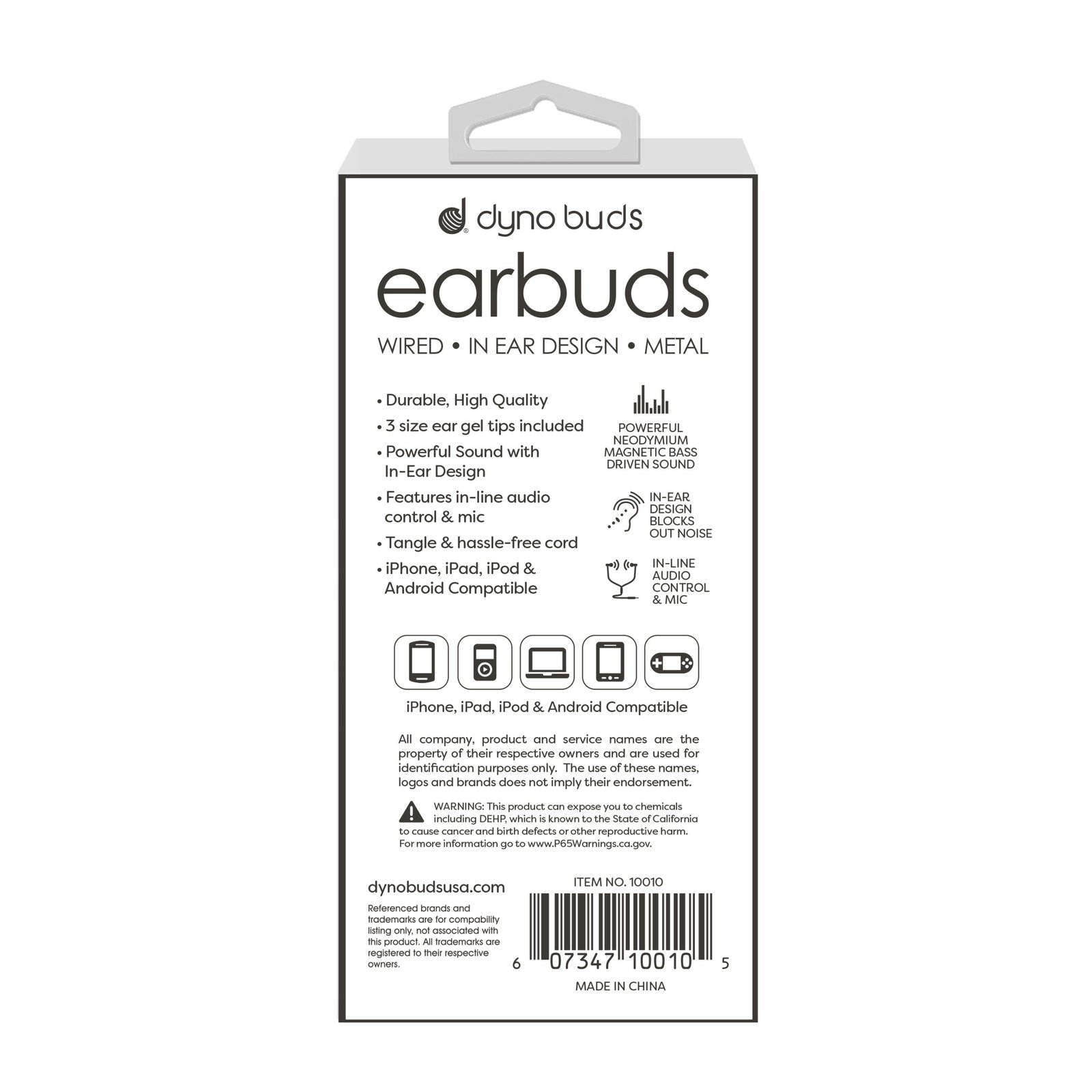 EARBUD W MIC - METAL - BLK #10010 - Image 5