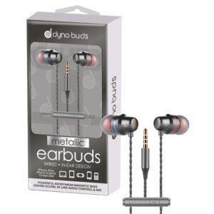 EARBUD  W MIC - METAL - BLK