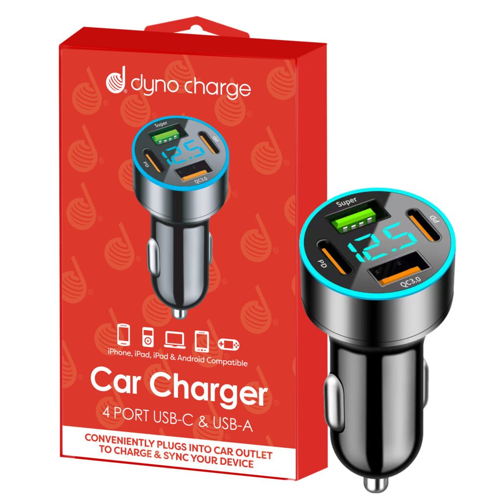 CAR CHARGER 4 PORT USB-C & USB-A #11008