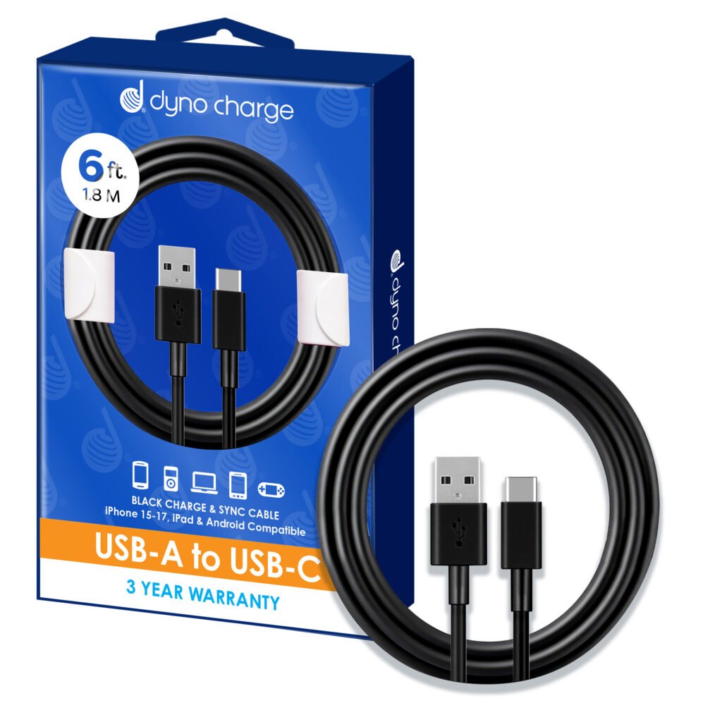 USB A TO C CABLE 6' BLK #82100