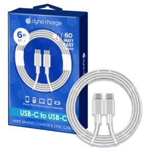 USB C TO C CABLE 6'  60W WHT