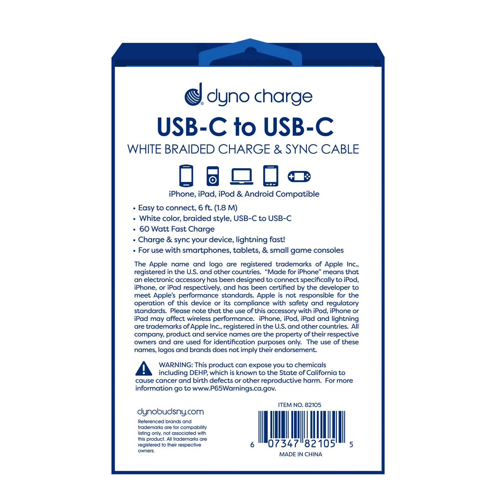 USB C TO C CABLE 6' 60W WHT - Image 4