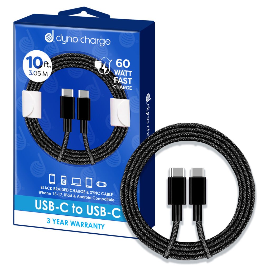 USB C TO C CABLE 10' 60W BLK #82107