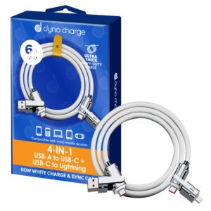 4 IN 1 CABLE USB A/C 6' 60 W WHT