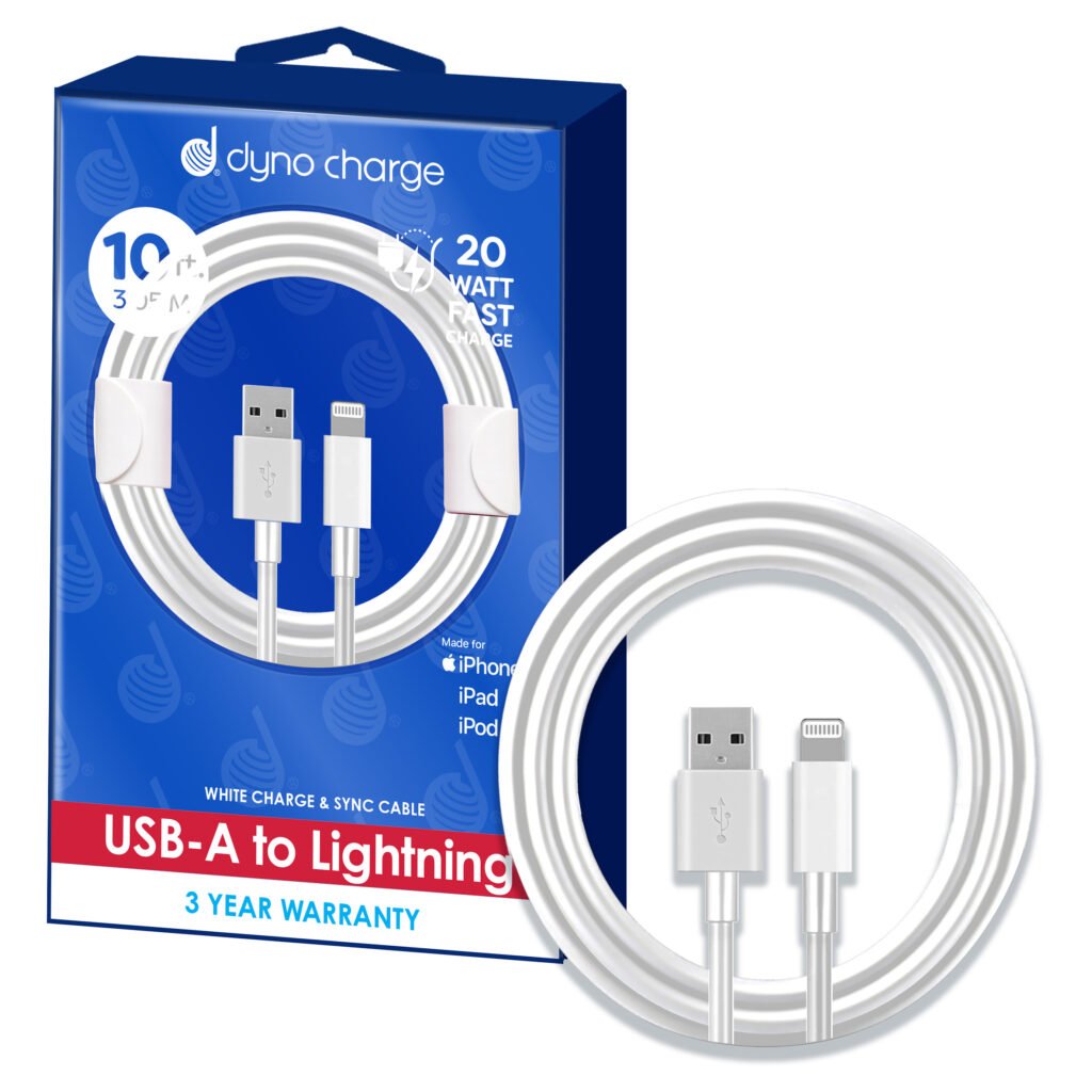USB A TO LIGHTNING 10' WHITE #82302