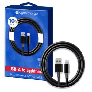 USB A TO LIGHTNING 10' BLACK
