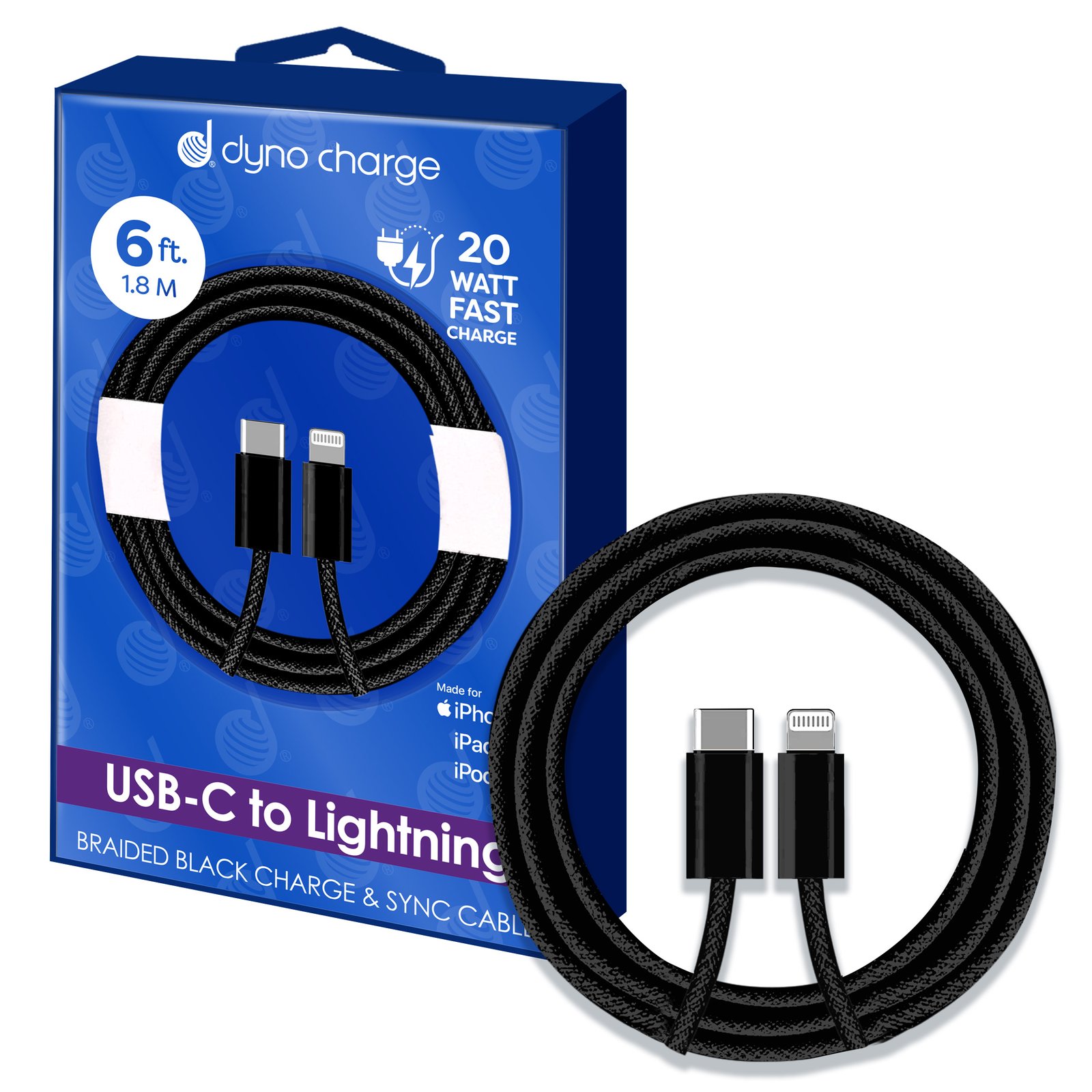 USB C TO LIGHTNING 6' 20W BLACK
