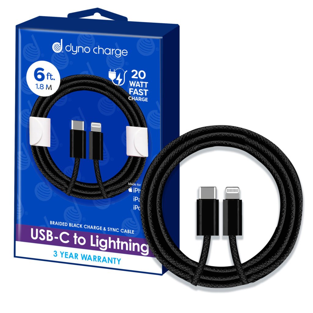 USB C TO LIGHTNING 6' 20W BLACK #82305