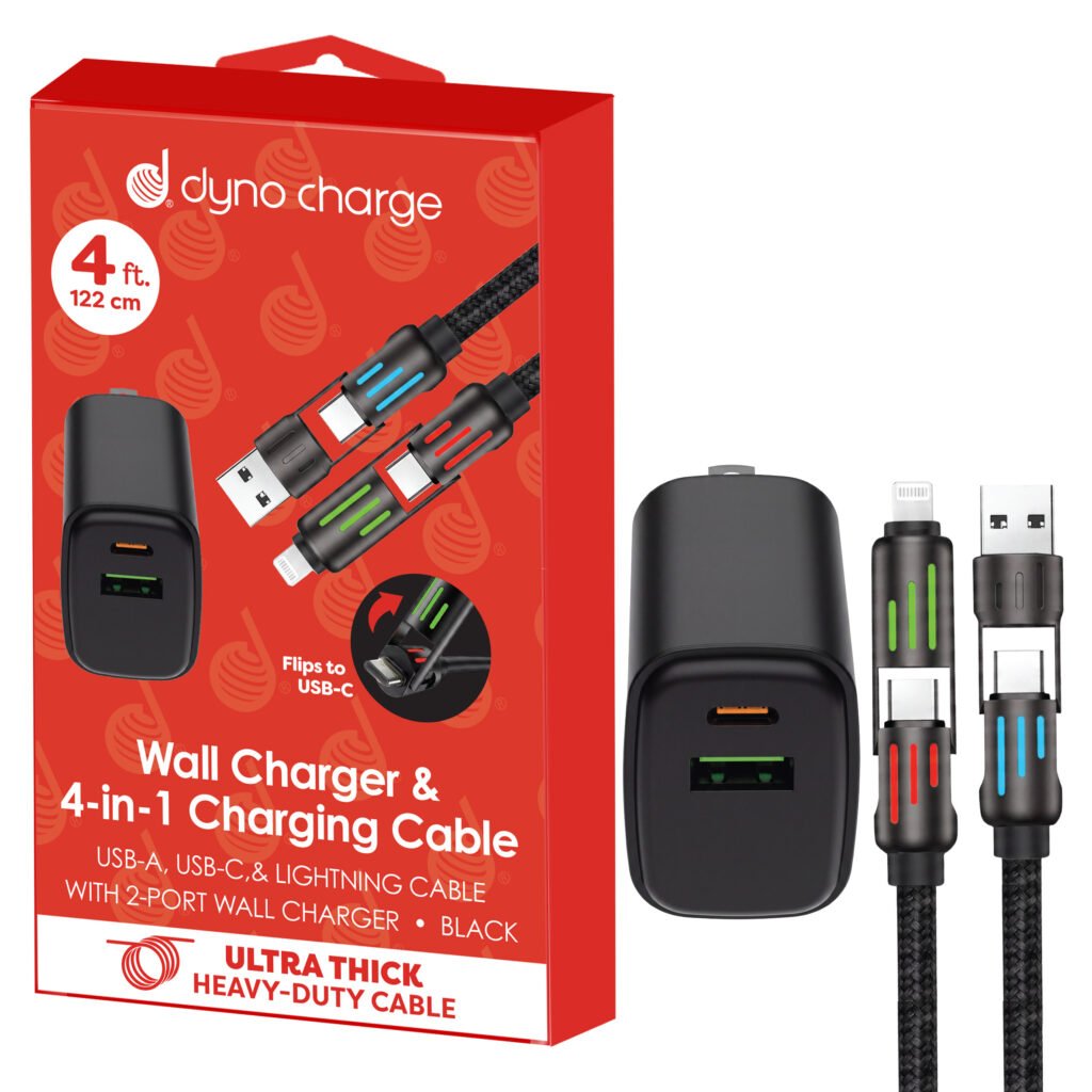 Wall Charger & 4-in-1 Charging Cable 4ft. #12001