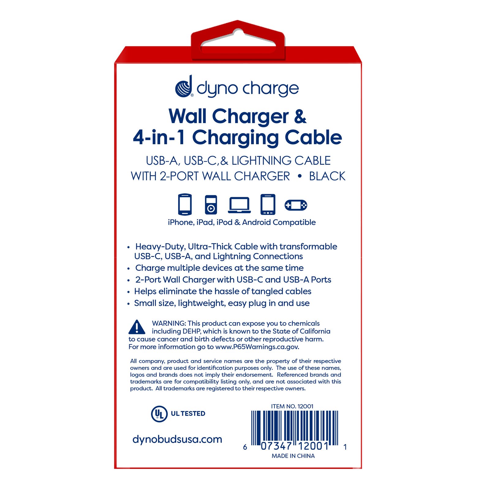 Wall Charger & 4-in-1 Charging Cable 4ft. #12001 - Image 4