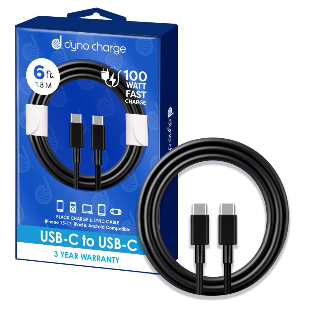 USB-C to USB-C Black Cable 6ft. #82102