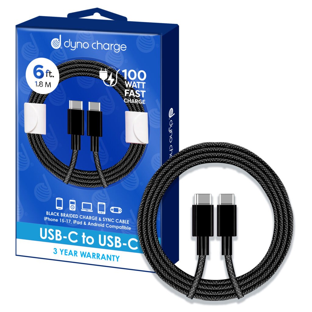 USB-C to USB-C Black Charging Cable 6ft. #82104