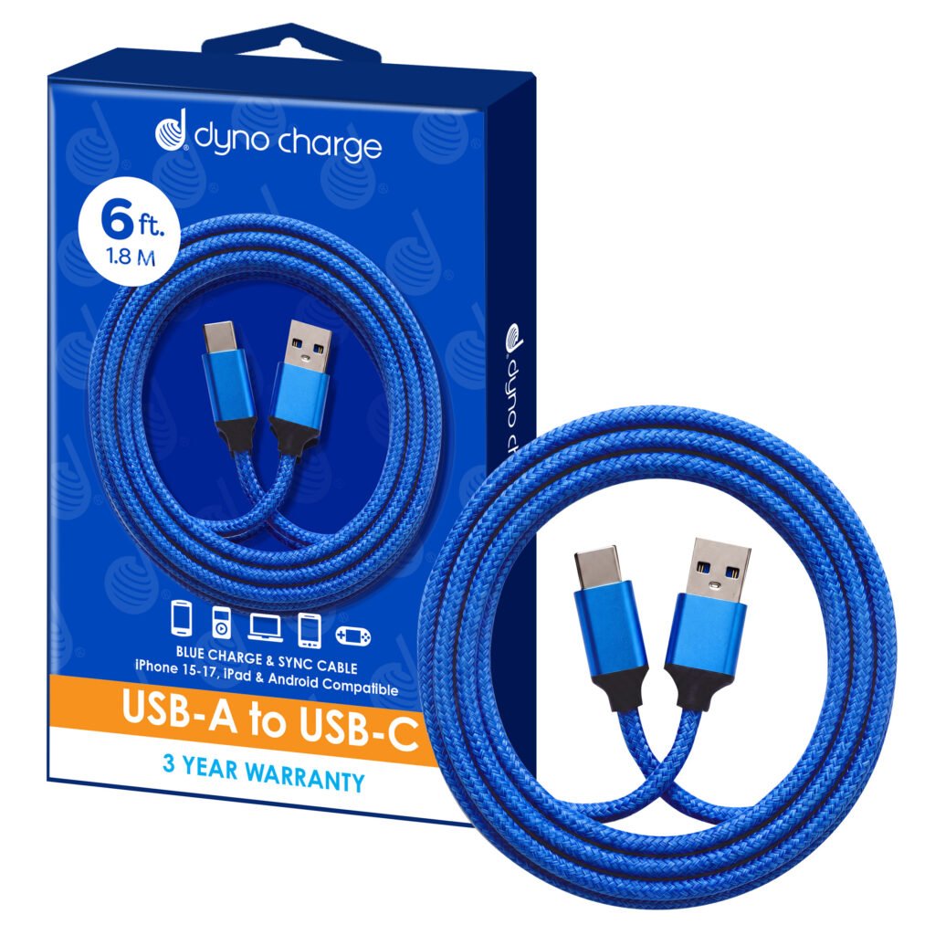 USB-A to USB-C Blue Charging Cable #82116