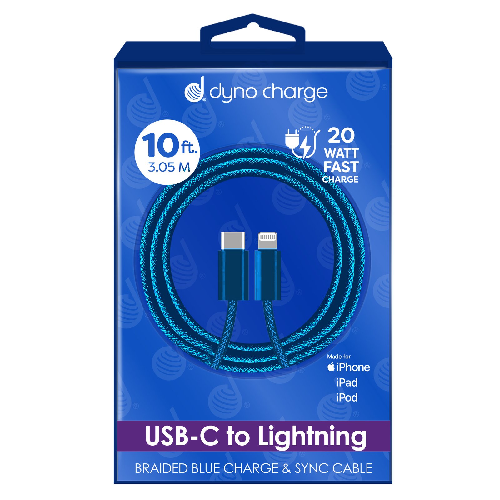 USB TO C LIGHTNING 10FT. 20W BLUE #82306 - Image 2