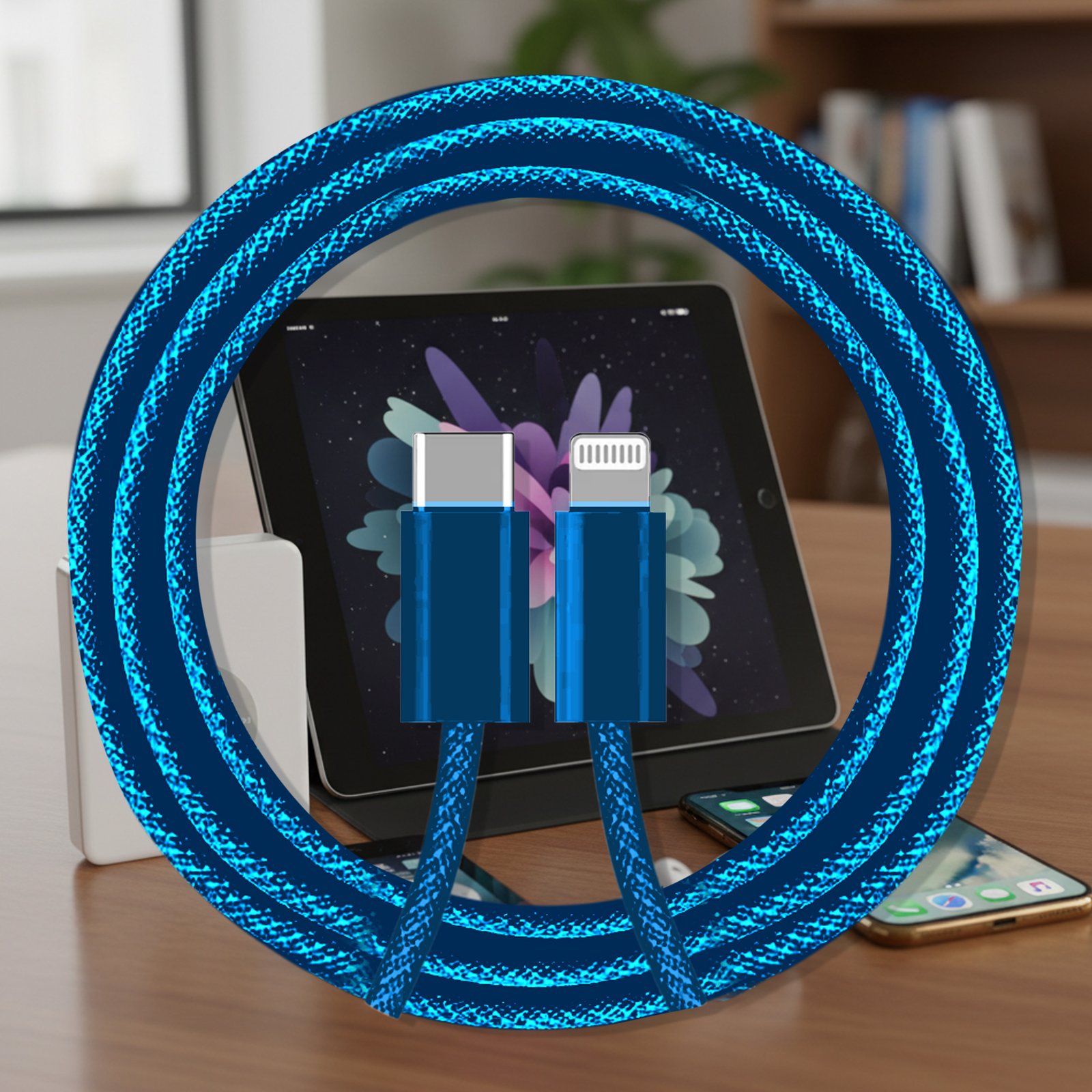 USB TO C LIGHTNING 10FT. 20W BLUE #82306 - Image 4