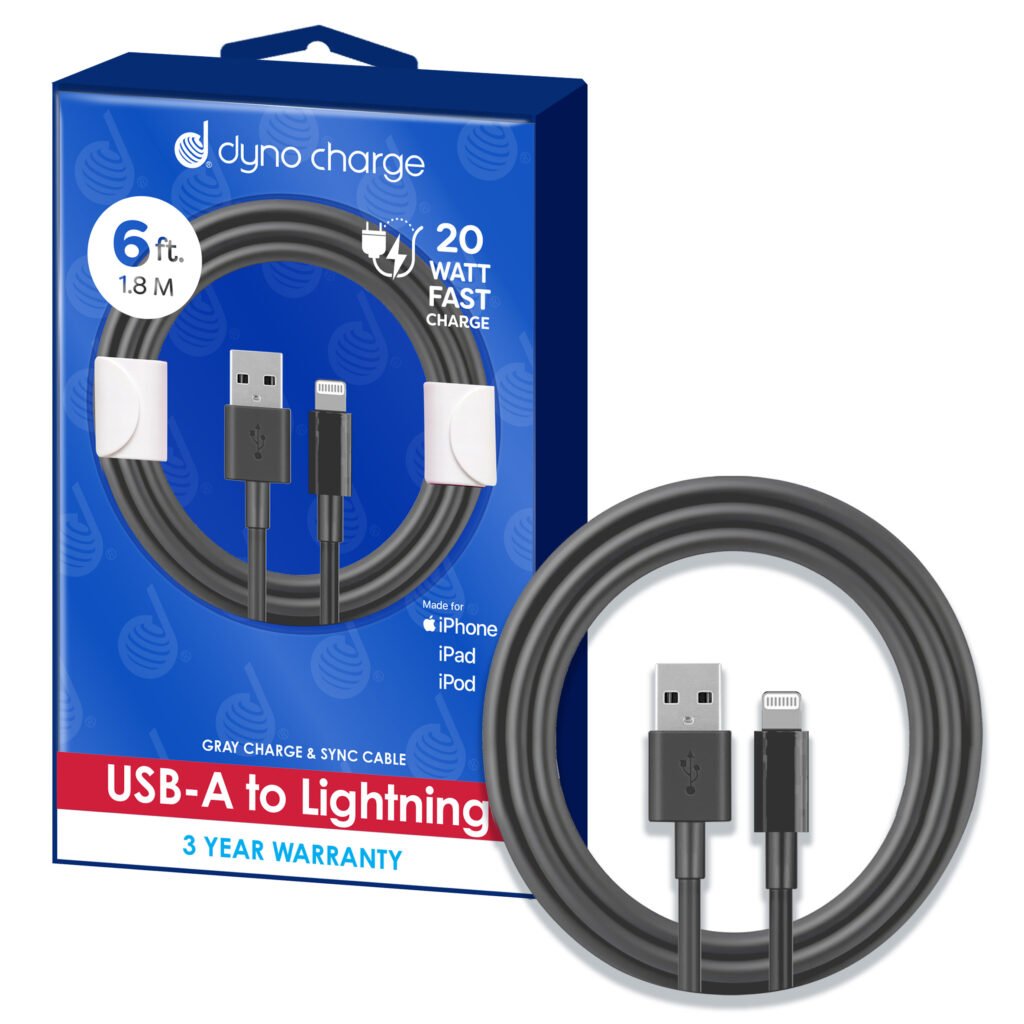 USB A TO LIGHTNING 6 FT. 20W GRAY #82309