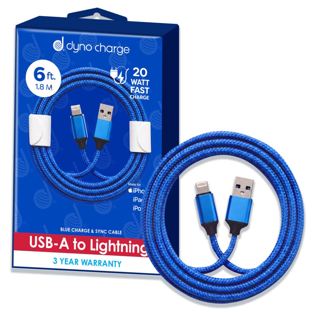 USB-A TO LIGHTNING 6FT. 20W BLUE #82315