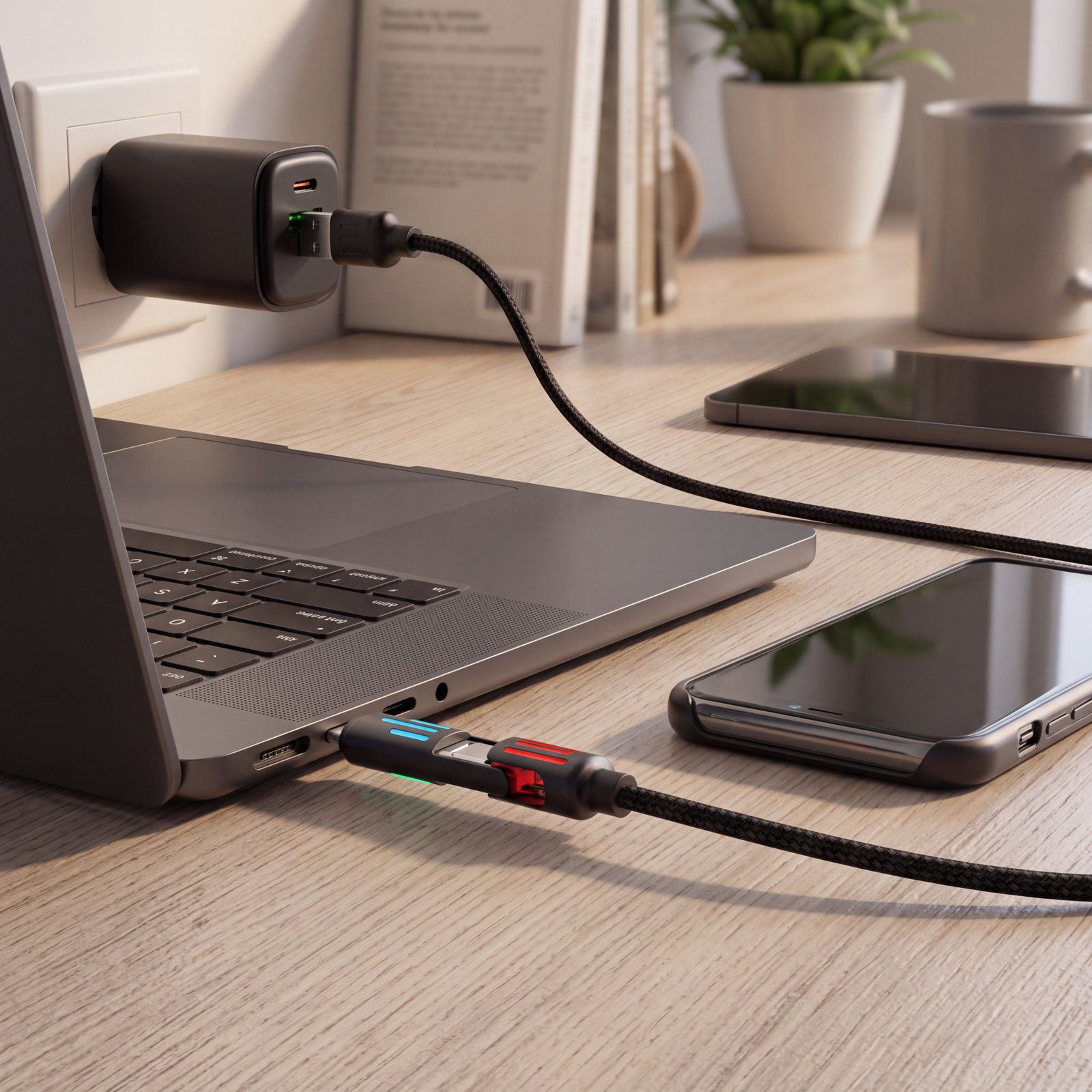 Wall Charger & 4-in-1 Charging Cable 4ft. #12001 - Image 3
